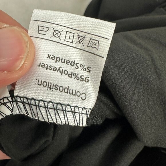 Black Asymmetrical Skirt Womens XL Polyester Spandex Blend Solid High-Waist - Picture 5 of 9